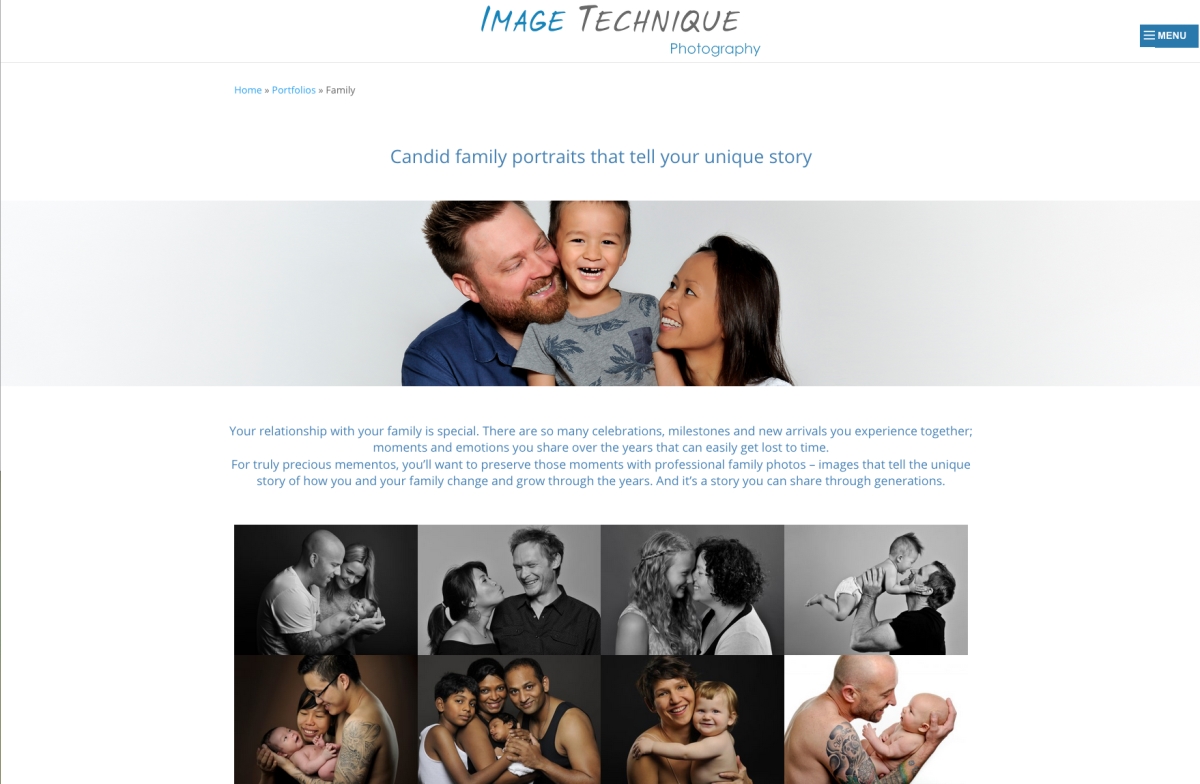 Image Technique Family page web copy