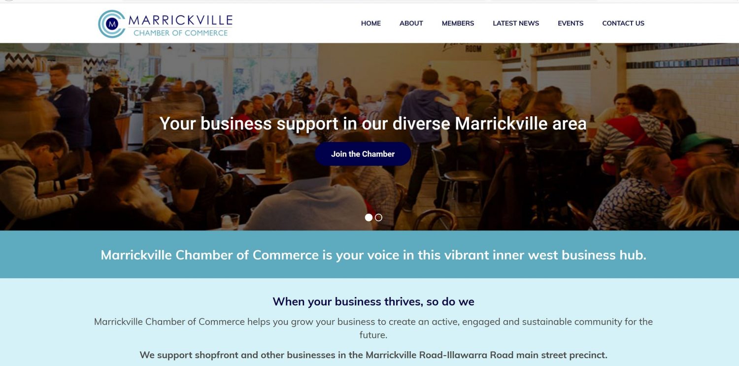 Marrickville Chamber of Commerce Web copy